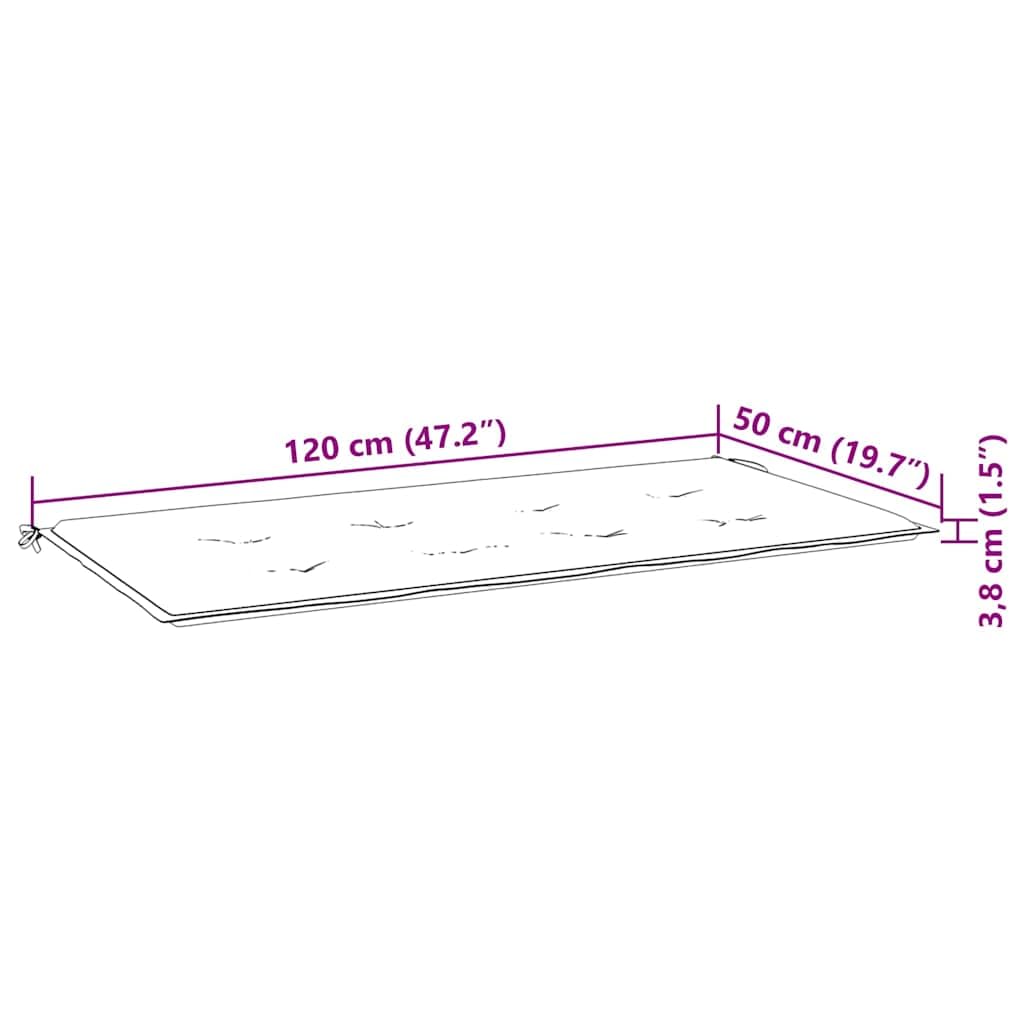 Foto 7 | Cojín Para Banco De Jardín Vidaxl, 120 X 50 X 3 Cm, 100% Poliéster, Color Beige - Venta Internacional.
