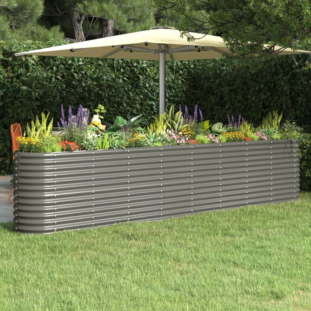 Foto 3 pulgar | Cama Elevada De Jardín Vidaxl De Acero Con Recubrimiento En Polvo Gris 130,7 X 40 X 6 - Venta Internacional.