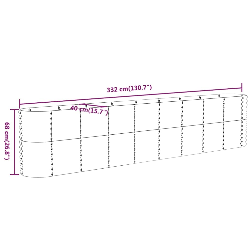 Foto 8 pulgar | Cama Elevada De Jardín Vidaxl De Acero Con Recubrimiento En Polvo Gris 130,7 X 40 X 6 - Venta Internacional.