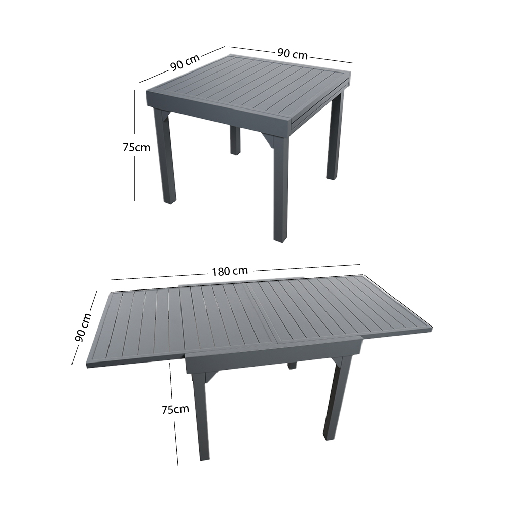 Foto 3 pulgar | Mesa de Comedor Ilios Innova Gris para Exterior Expansible para 4 a 6 Personas
