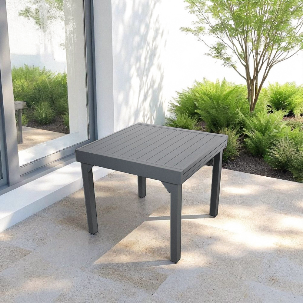 Foto 6 pulgar | Mesa de Comedor Ilios Innova Gris para Exterior Expansible para 4 a 6 Personas