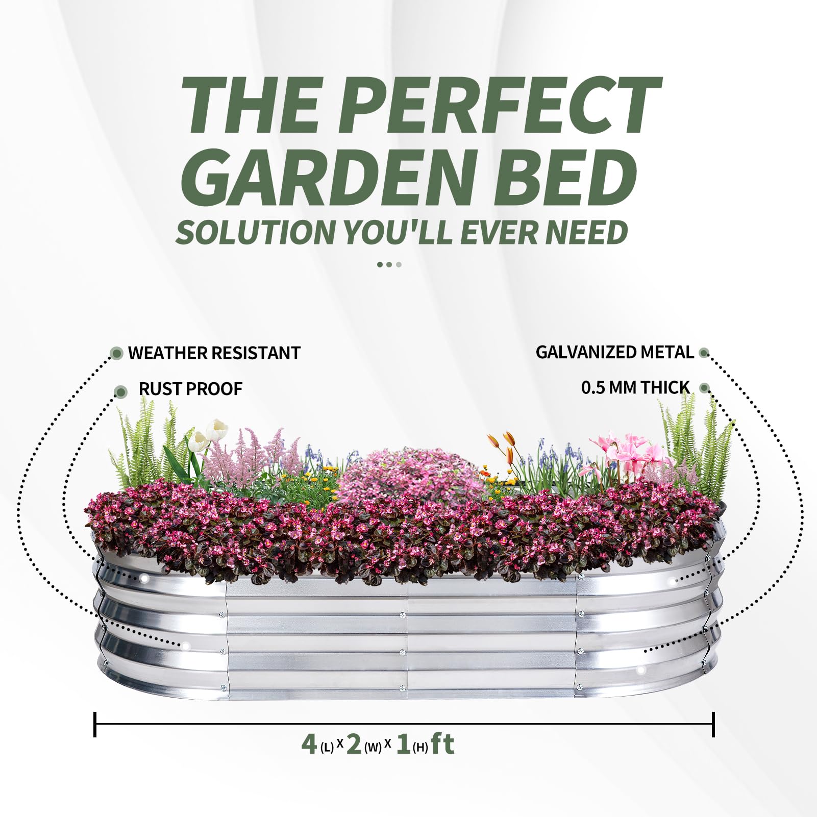 Foto 5 | Cama De Jardín Elevada 1more De Metal Galvanizado 120x60x30 Cm - Venta Internacional.