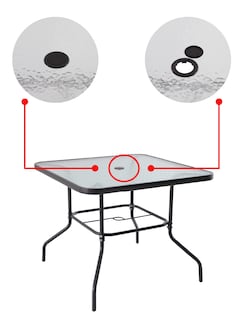 Foto 2 | Naterial Set De Comedor: Mesa Cuadrada +4 Sillas Con Cojines+ Sombrilla De Acero, Modelo Rono