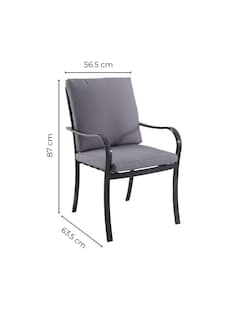 Foto 6 | Naterial Set De Comedor: Mesa Cuadrada +4 Sillas Con Cojines+ Sombrilla De Acero, Modelo Rono