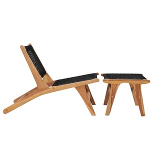 Foto 3 | Tumbona de Madera de Teca con Reposapiés Desmontable - Venta Internacional