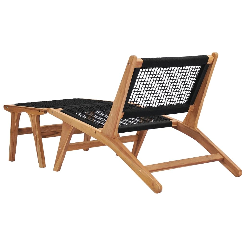 Foto 5 pulgar | Tumbona de Madera de Teca con Reposapiés Desmontable  - Venta Internacional