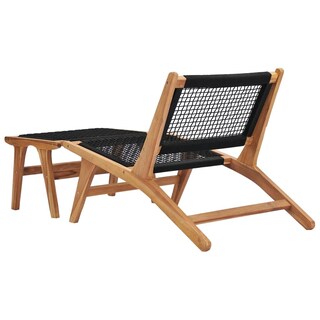 Foto 4 | Tumbona de Madera de Teca con Reposapiés Desmontable - Venta Internacional