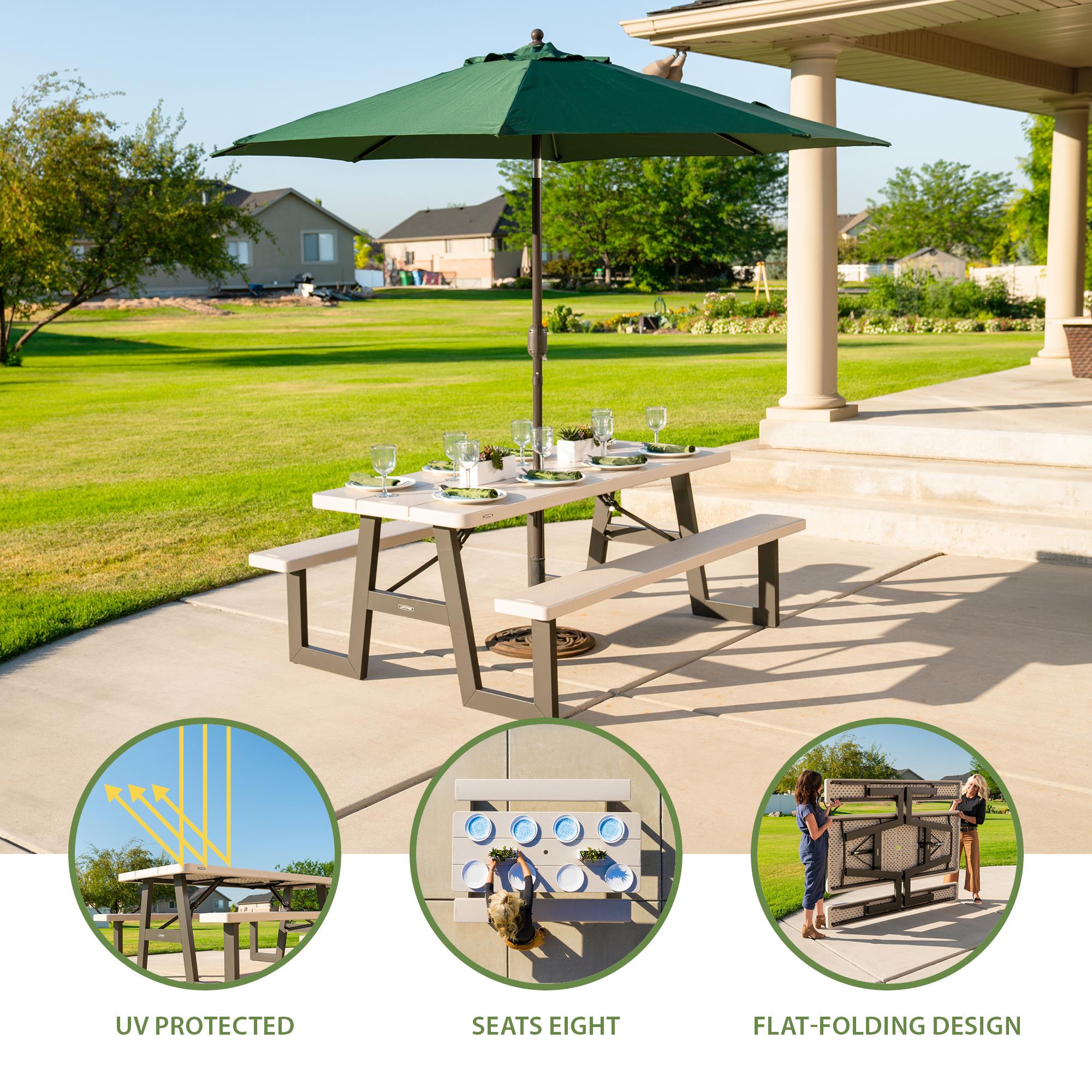 Foto 4 pulgar | Mesa Picnic W-frame 1.8m Textura Madera Color Arena