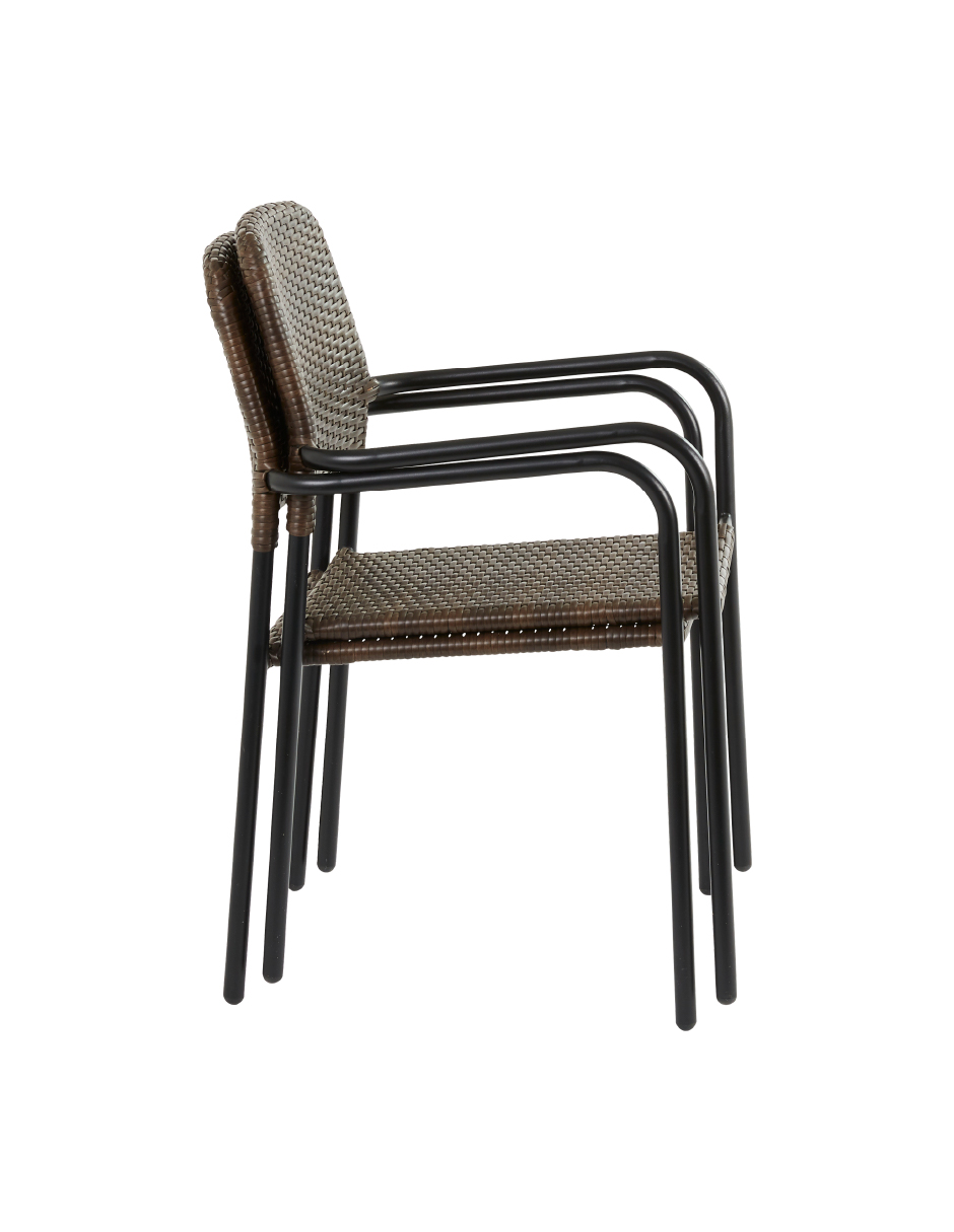 Foto 4 pulgar | Naterial Silla De Comedor: Mesa + 6 Sillas Tipo Ratán Con Descansabrazos Estructura De Acero