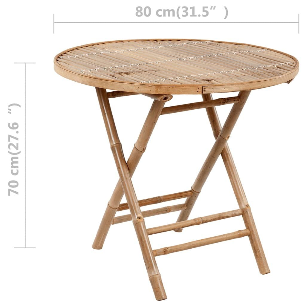 Foto 7 pulgar | Juego De Comedor Para Patio Vidaxl  Plegable  5 Piezas  Bambú Con Cojines - Venta Internacional.