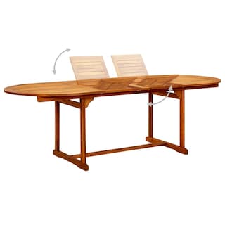 Foto 3 | Mesa De Comedor De Jardín Vidaxl De Madera Maciza De Acacia Extensible - Venta Internacional.