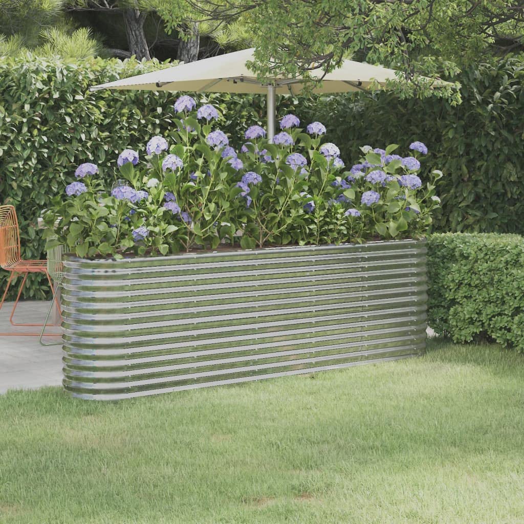 Foto 3 pulgar | Cama Elevada Para Jardín Vidaxl  Duradera  De Acero Con Recubrimiento En Polvo Plateado - Venta Internacional.