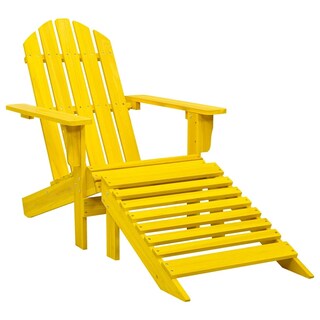 Foto 1 | Silla Adirondack Para Patio Vidaxl Con Otomana De Madera Maciza De Abeto Amarillo - Venta Internacional.