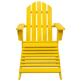 Foto 2 | Silla Adirondack Para Patio Vidaxl Con Otomana De Madera Maciza De Abeto Amarillo - Venta Internacional.