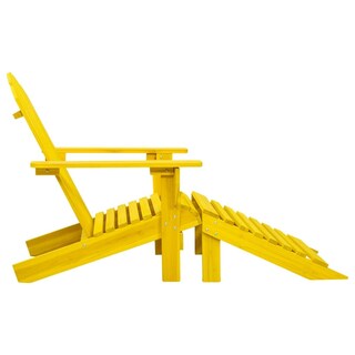 Foto 3 | Silla Adirondack Para Patio Vidaxl Con Otomana De Madera Maciza De Abeto Amarillo - Venta Internacional.