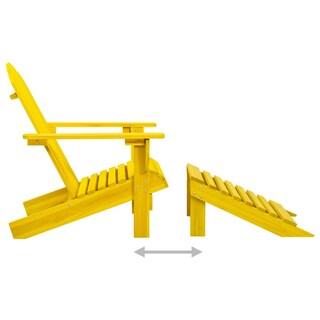 Foto 5 | Silla Adirondack Para Patio Vidaxl Con Otomana De Madera Maciza De Abeto Amarillo - Venta Internacional.