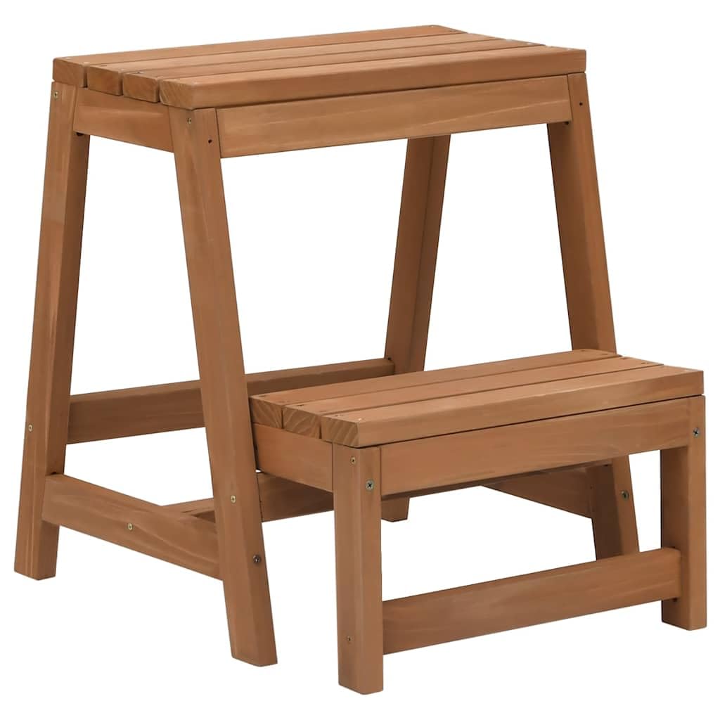 Foto 1 | Taburete Vidaxl De Madera Maciza De Abeto Compacto Y Plegable  Marrón - Venta Internacional.