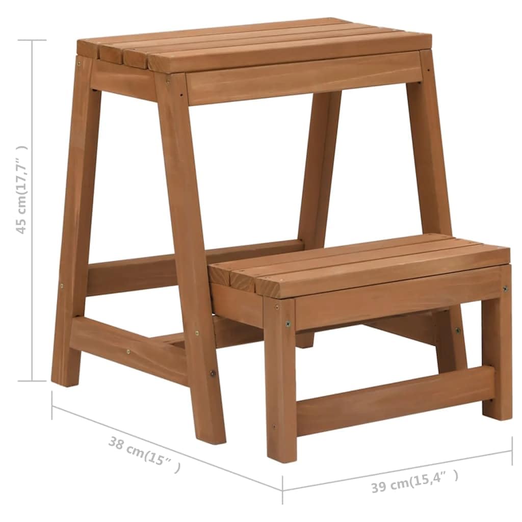 Foto 4 pulgar | Taburete Vidaxl De Madera Maciza De Abeto Compacto Y Plegable  Marrón - Venta Internacional.