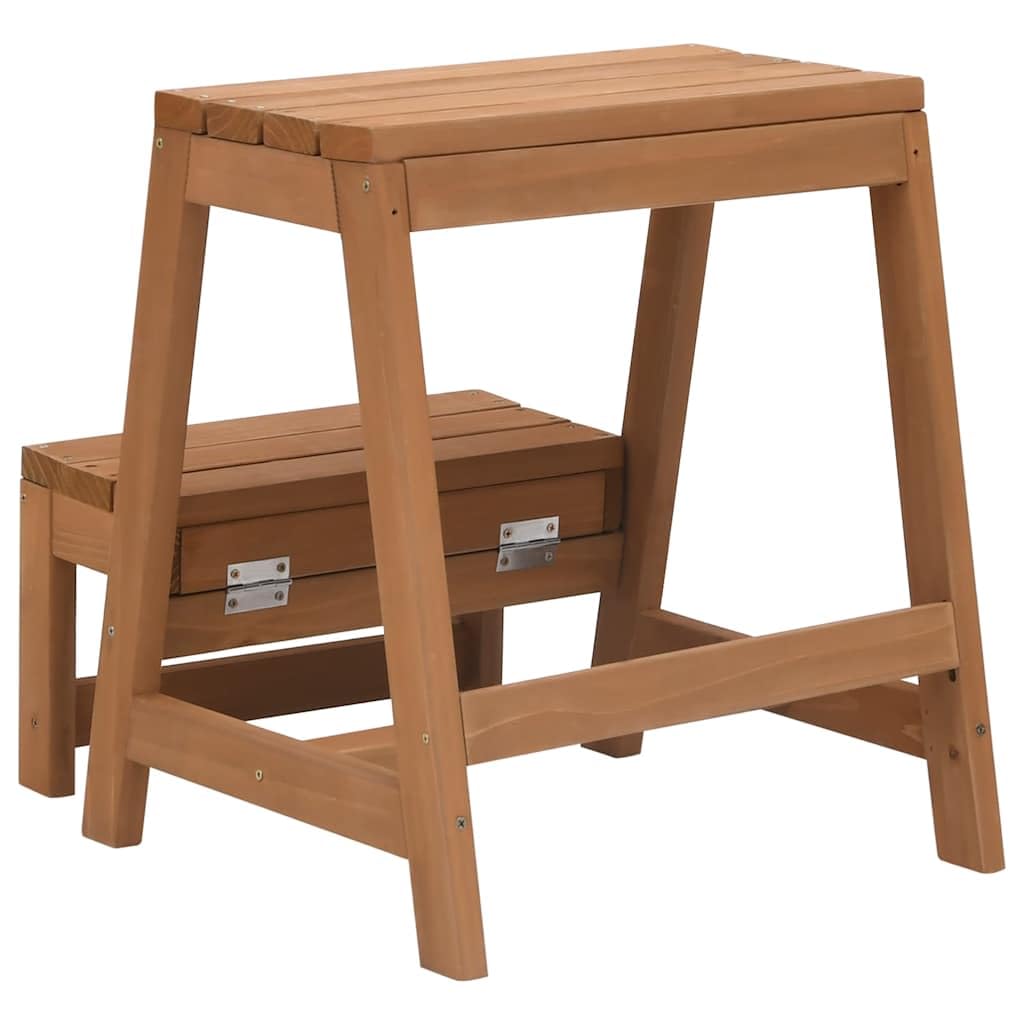 Foto 5 pulgar | Taburete Vidaxl De Madera Maciza De Abeto Compacto Y Plegable  Marrón - Venta Internacional.