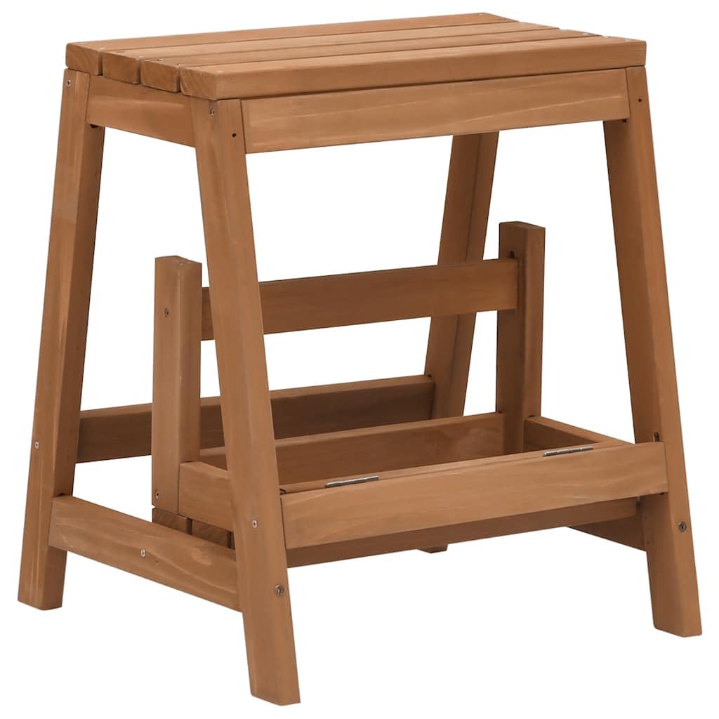 Foto 5 | Taburete Vidaxl De Madera Maciza De Abeto Compacto Y Plegable  Marrón - Venta Internacional.