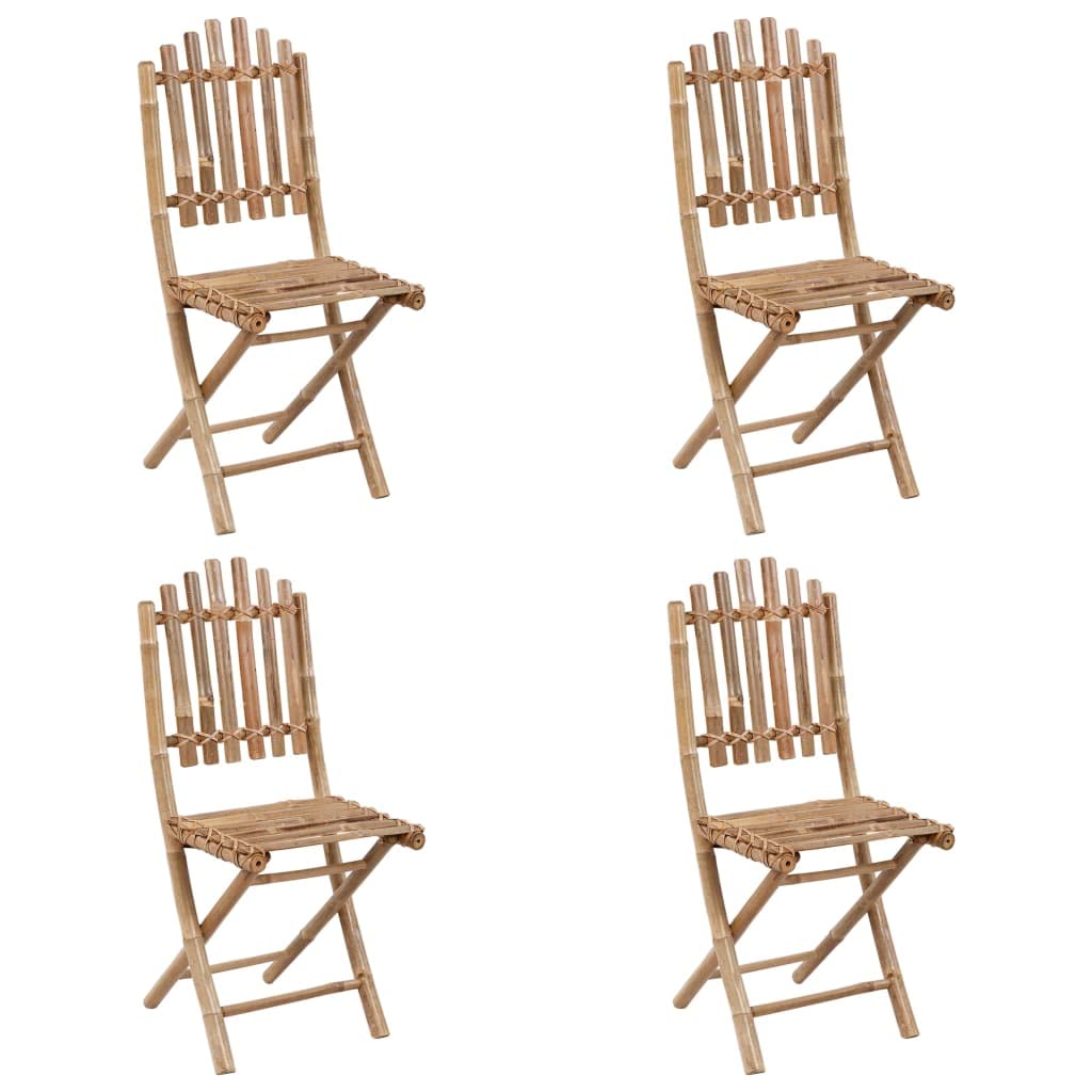 Foto 6 pulgar | Juego De Comedor Para Patio Vidaxl  Plegable  5 Piezas  Bambú Con Cojines - Venta Internacional.