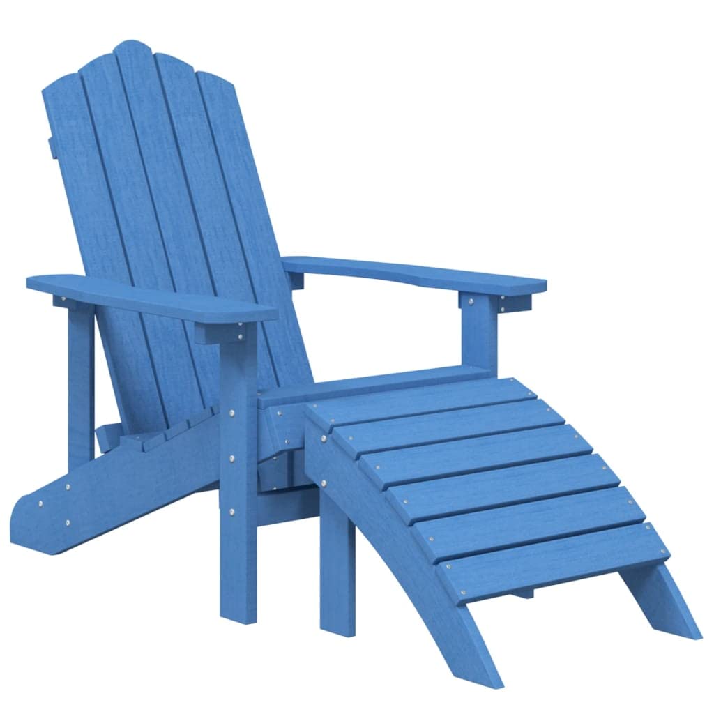 Foto 4 pulgar | Juego De Sillas Adirondack Vidaxl Con Reposapiés Y Mesa  Color Azul Aguamarina - Venta Internacional.