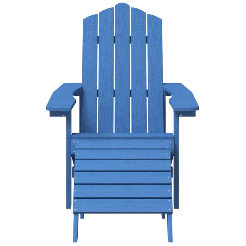 Foto 5 pulgar | Juego De Sillas Adirondack Vidaxl Con Reposapiés Y Mesa  Color Azul Aguamarina - Venta Internacional.