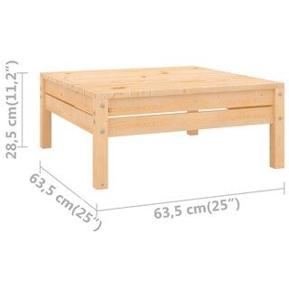 Foto 5 | Reposapiés De Patio Vidaxl De Madera Maciza De Pino 63 5 X 63 5 X 28 5 Cm - Venta Internacional.