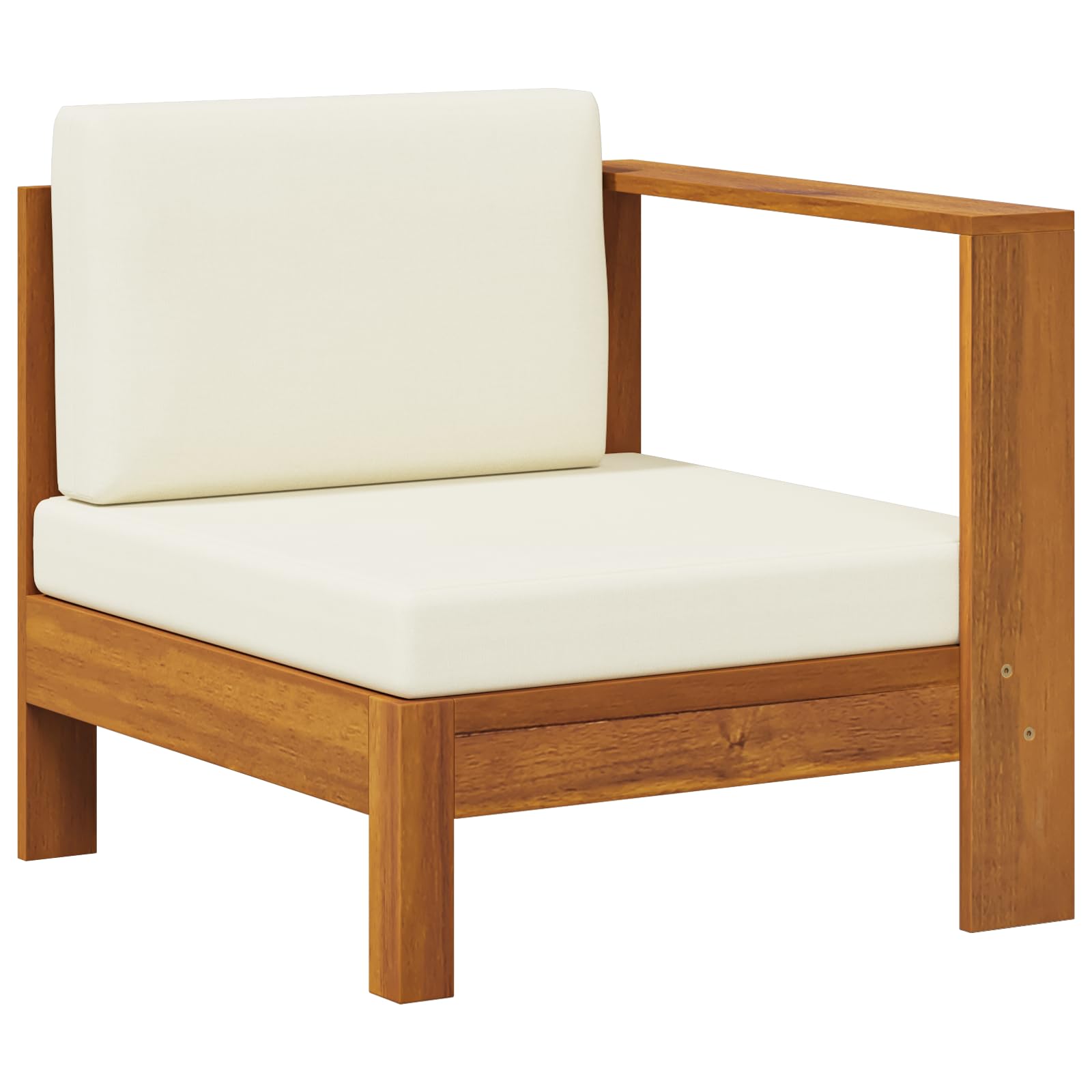 Foto 2 pulgar | Sofá Vidaxl De Madera De Acacia Maciza De Color Blanco Crema Medio Con Reposabrazos - Venta Internacional.
