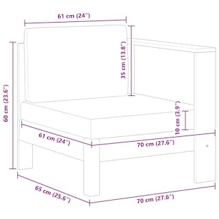 Foto 3 | Sofá Vidaxl De Madera De Acacia Maciza De Color Blanco Crema Medio Con Reposabrazos - Venta Internacional.