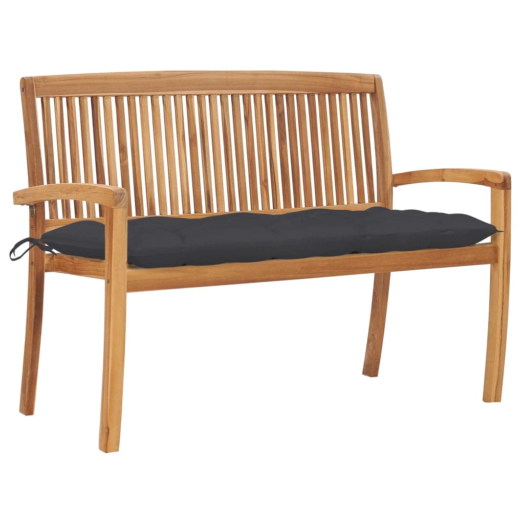 Foto 1 | Banco De Patio Vidaxl De Madera Maciza De Teca Con Cojín De 50 6 Cm De Ancho - Venta Internacional.