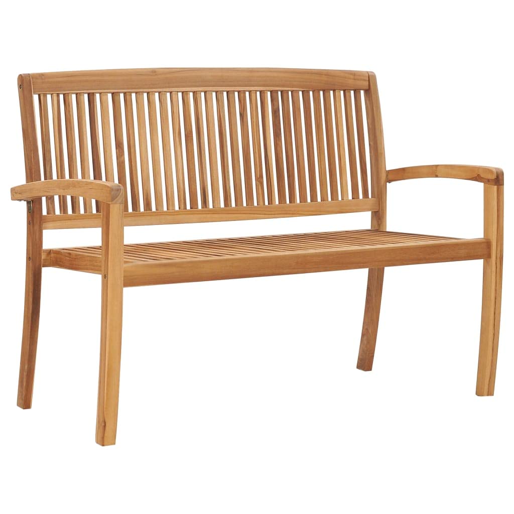 Foto 2 | Banco De Patio Vidaxl De Madera Maciza De Teca Con Cojín De 50 6 Cm De Ancho - Venta Internacional.
