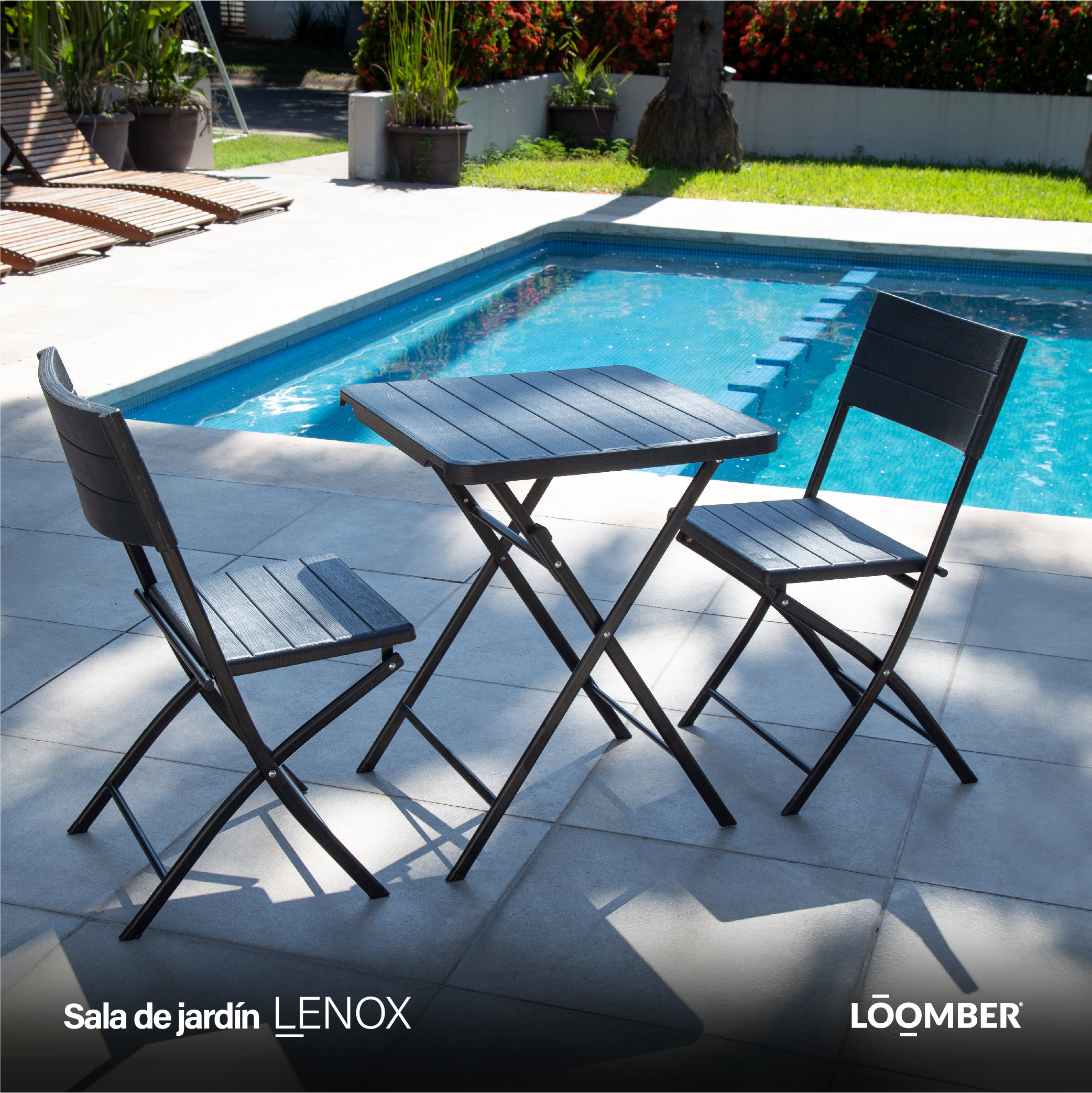 Foto 3 pulgar | Juego de Sala para Jardín Loomber F70m52 Negro 3 Piezas