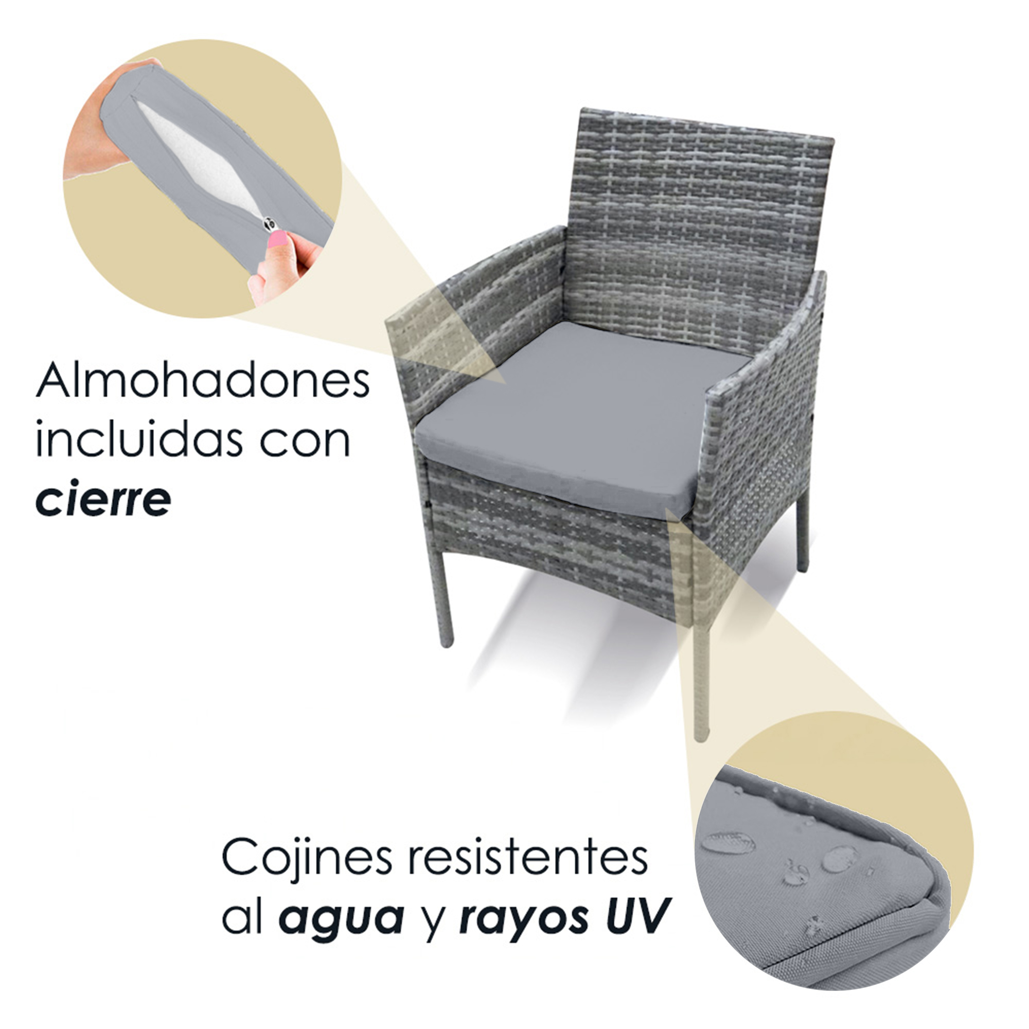 Foto 9 pulgar | Sala de Jardín Ilios Innova 4 Piezas Gris
