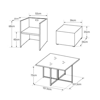 Foto 2 | Comedor Jardín Ilios Innova Rectangular Negro