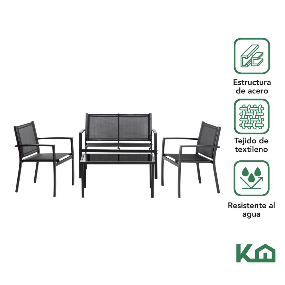 Foto 3 pulgar | Sala para Jardín KingsHouse KH4PLM Negra 4 Piezas