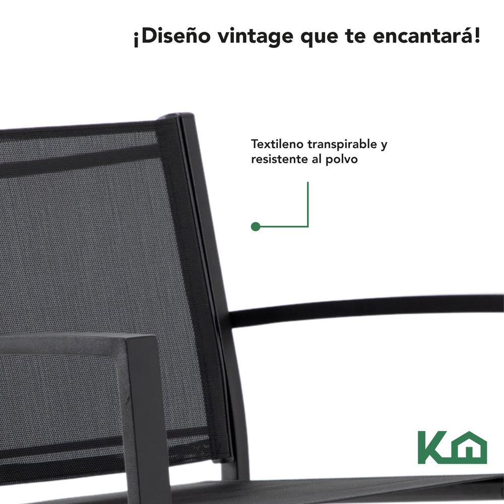 Foto 4 pulgar | Sala para Jardín KingsHouse KH4PLM Negra 4 Piezas