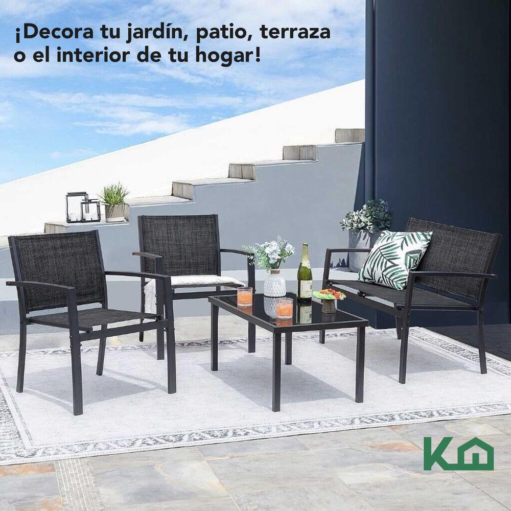 Foto 7 pulgar | Sala para Jardín KingsHouse KH4PLM Negra 4 Piezas
