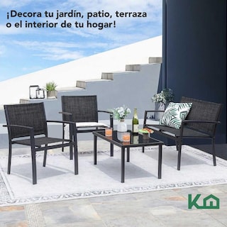 Foto 6 | Sala para Jardín KingsHouse KH4PLM Negra 4 Piezas