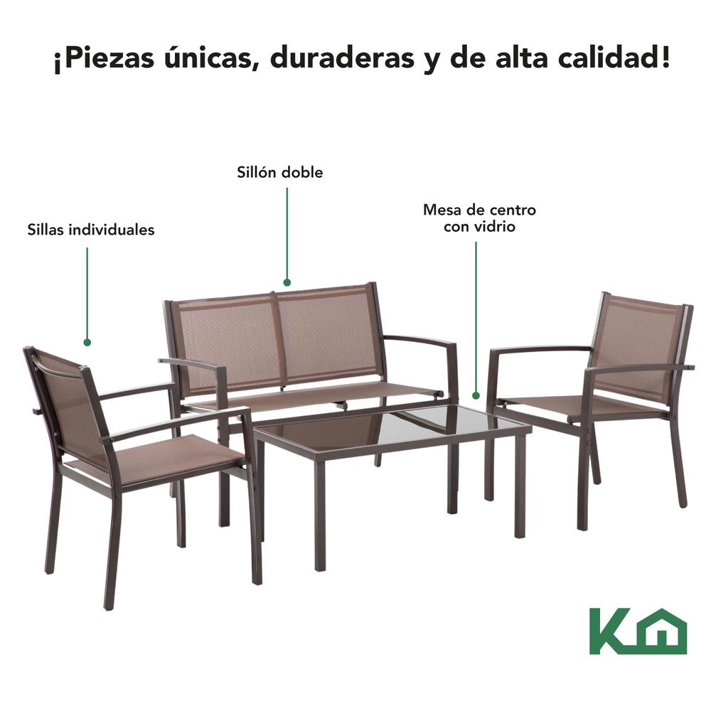 Foto 5 pulgar | Sala para Jardín KingsHouse KH4PLM Marrón 4 Piezas