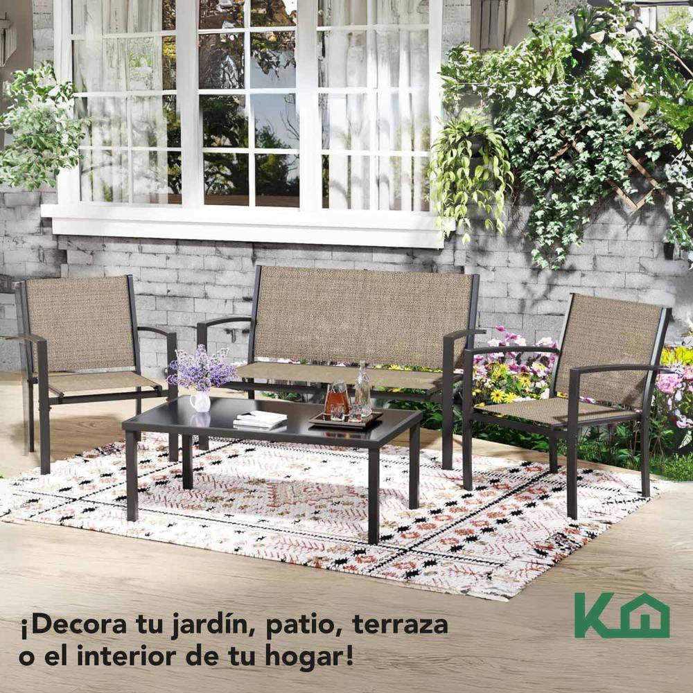 Foto 7 pulgar | Sala para Jardín KingsHouse KH4PLM Marrón 4 Piezas