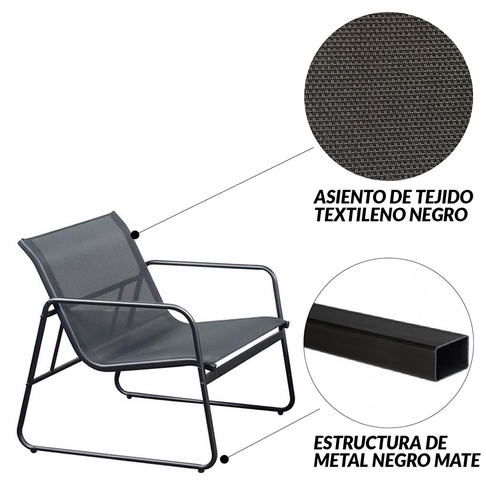Foto 4 pulgar | Sala para Jardín Iliosinnova Negro 4 Piezas