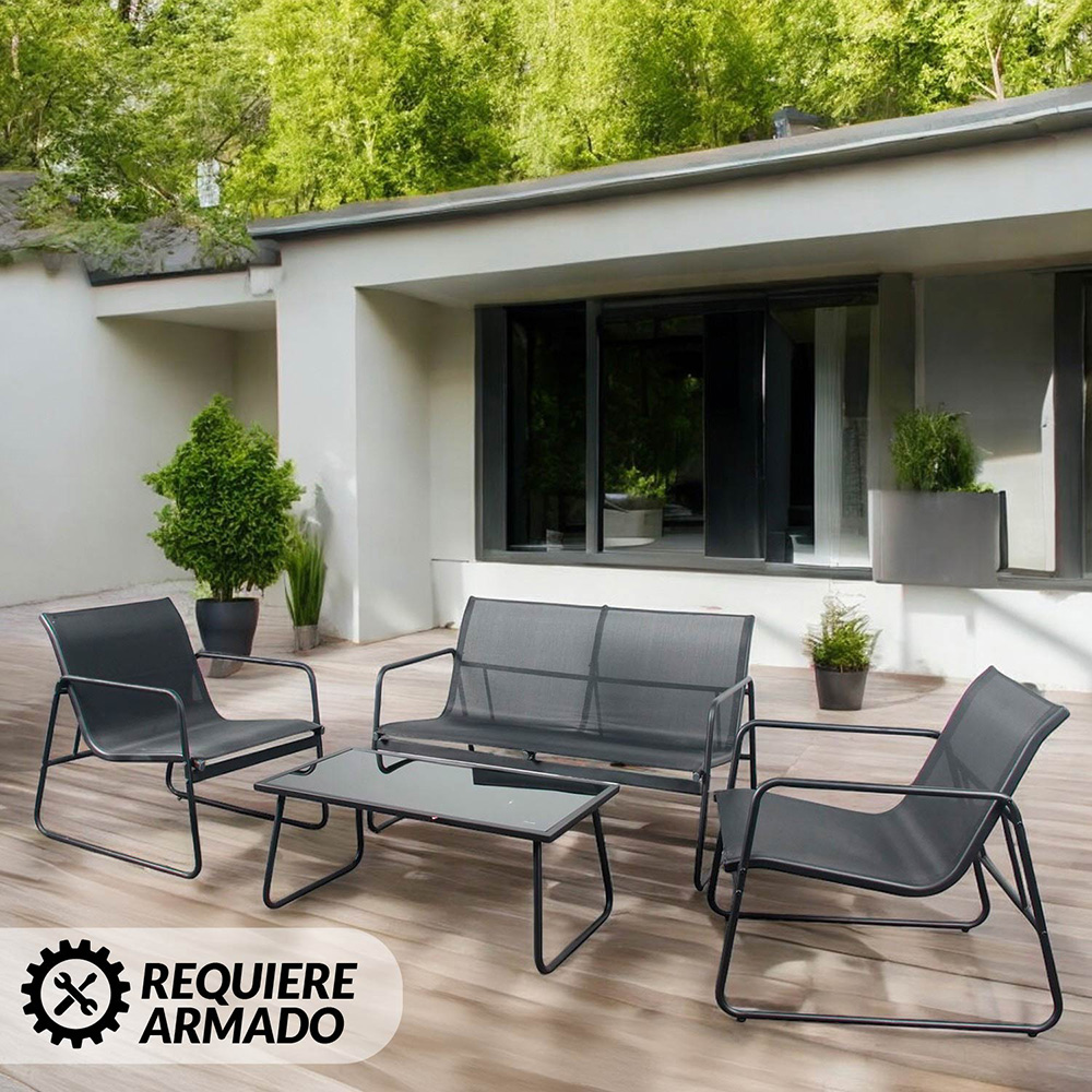 Foto 4 | Sala para Jardín Iliosinnova Negro 4 Piezas