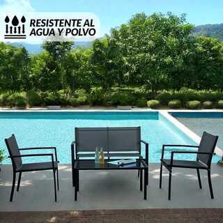 Foto 6 | Sala para Jardín Iliosinnova Negro 4 Piezas