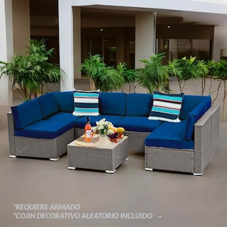 Foto 3 | Juego de Sala para Jardín Ilios Innova Para Seis Personas Fabricada en Mimbre Sintético