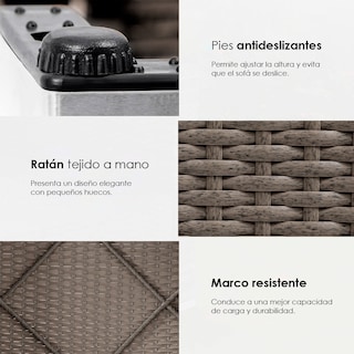 Foto 8 | Juego de Sala para Jardín Ilios Innova Para Seis Personas Fabricada en Mimbre Sintético