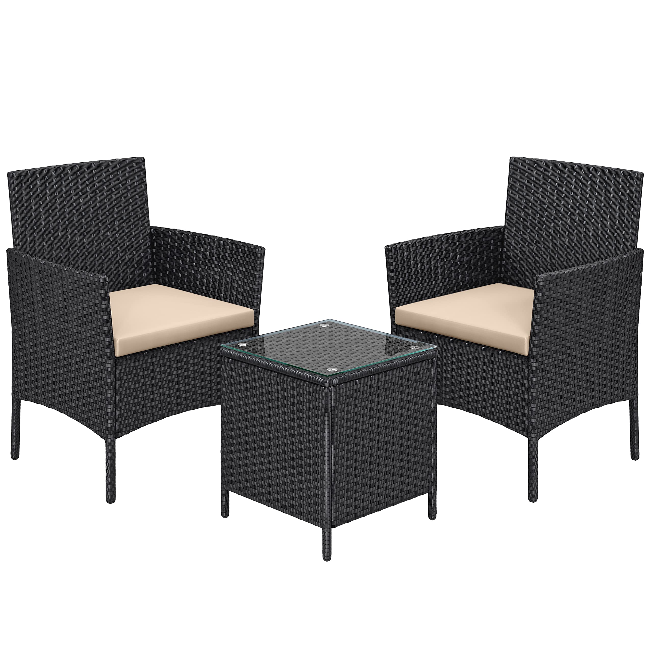 Set De Muebles De Patio Songmics Uggf003b0 En Ratán Sintético Negro Y Marrón $2,173