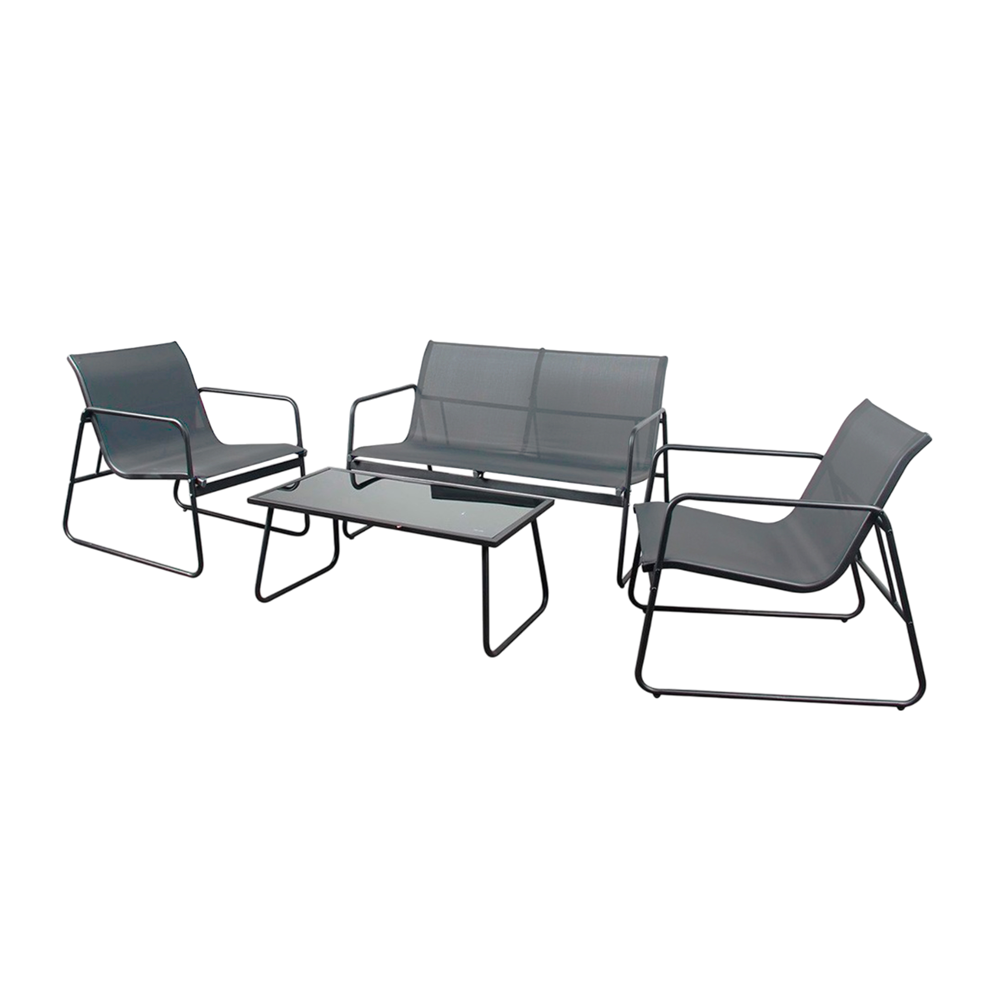 Juego de Sala Iliosinnova para Jardín 4 Piezas Gris para Exterior