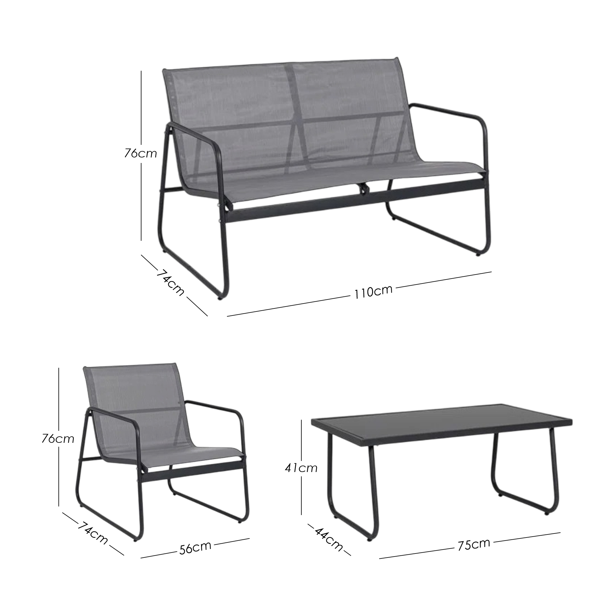 Foto 3 pulgar | Juego de Sala Iliosinnova para Jardín 4 Piezas Gris para Exterior