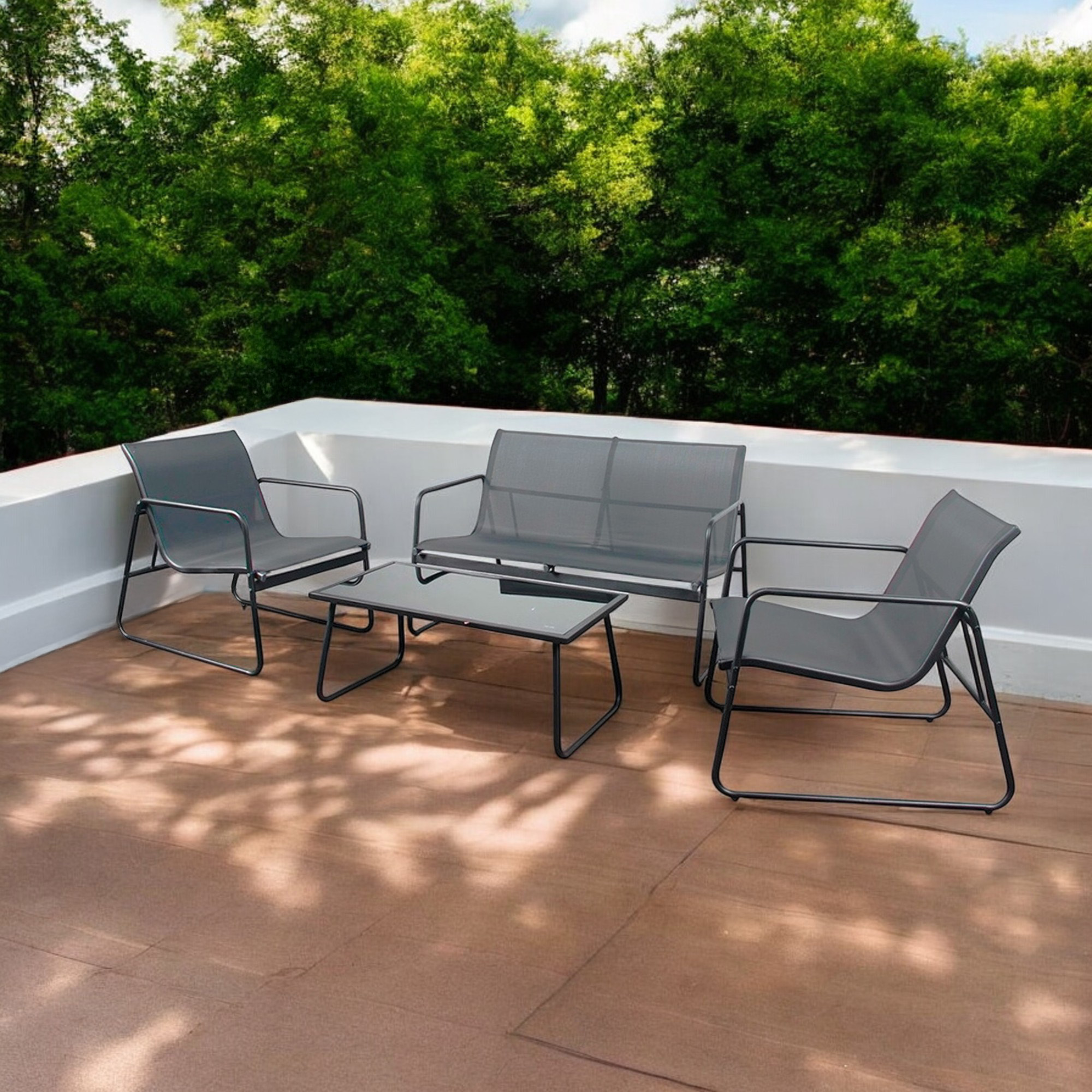 Foto 5 pulgar | Juego de Sala Iliosinnova para Jardín 4 Piezas Gris para Exterior